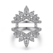 Gabriel & Co. 14K White Gold Bursting Chevron Diamond Ring Enhancer - .99cttw