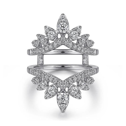 Gabriel & Co. 14K White Gold Bursting Chevron Diamond Ring Enhancer