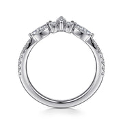 Gabriel & Co. Tulsie - Curved-14K White Gold Diamond Anniversary Band - 0.45 ct