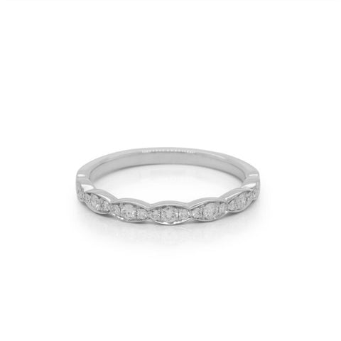 14k White Gold Diamond Band