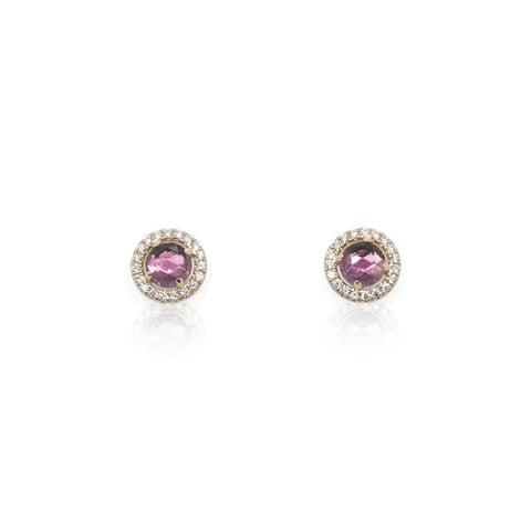 Gabriel & Co. 14k Yellow Gold Amethyst and Diamond Earrings