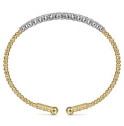 Gabriel & Co 14k Yellow Gold Bujukan Diamond Cuff Bracelet - .74cttw