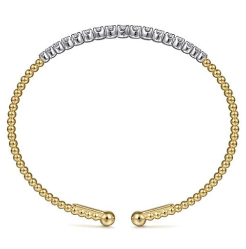 Gabriel & Co 14k Yellow Gold Bujukan Diamond Cuff Bracelet - .74cttw