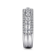 Gabriel & Co. 14k White Gold Wide Diamond Band - 1.11cttw