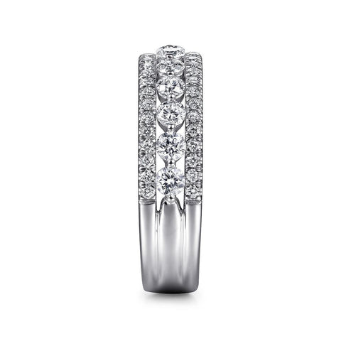 Gabriel & Co. 14k White Gold Wide Diamond Band - 1.11cttw