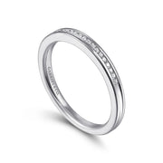Gabriel & Co. 14K White Gold Channel Set Diamond Wedding Band - 0.11cttw
