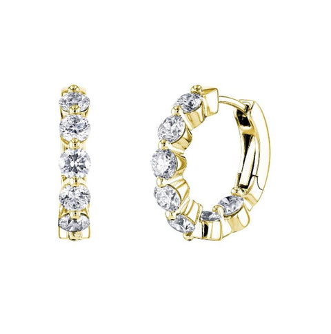 14k Yellow Gold Diamond Hoop Earrings - 2.17cttw