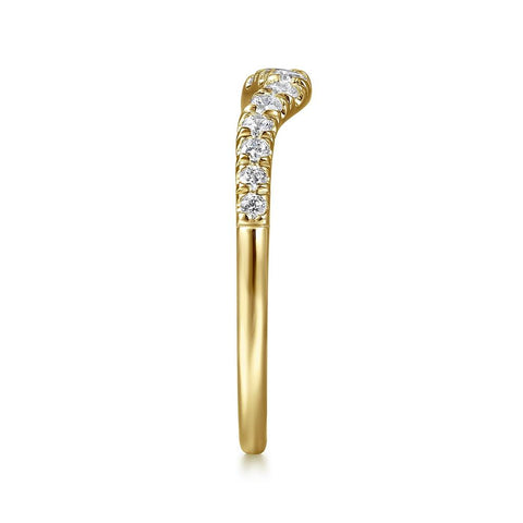 gabriel & Co. 14k Yellow Gold Contour Diamond Band - .24cttw