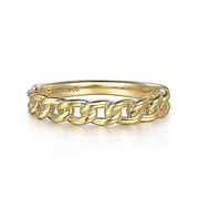 Gabriel & Co 14k Yellow Gold Cuban Link Stackable Ring