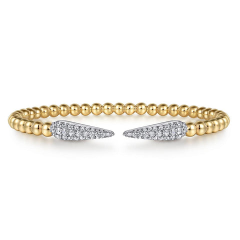 Gabriel & Co. 14k Yellow Gold Bujukan Diamond Split Bangle Bracelet - .75cttw