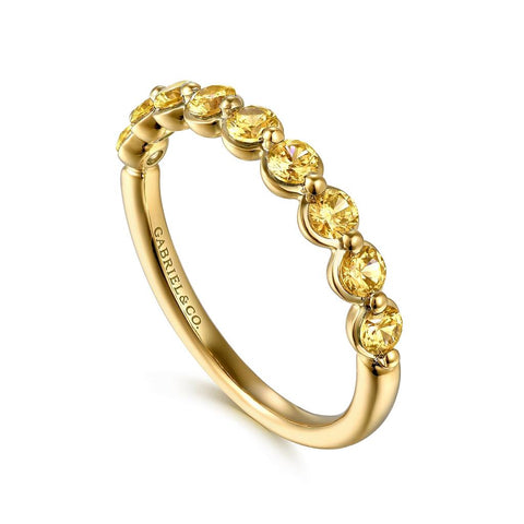 Gabriel & Co. 14k Yellow Gold Citrine Stackable Ring - .47cttw