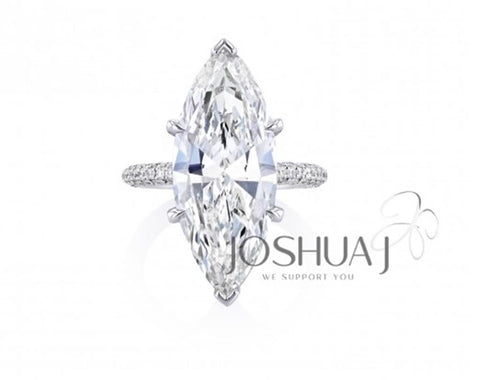 Platinum 8.03ct Marquise Diamond Ring - 9.08cttw