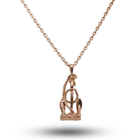 Rose Gold Sea Anchor & Rope Pendant Necklace