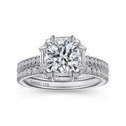 Gabriel & Co. Ryland - 18k White Gold Octagonal Halo Round Diamond Engagement Setting