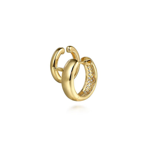 Gabriel & Co. 14k Yellow Gold Diamond Double Huggie Hoop Earrings - .50cttw