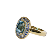 Lauren K. 18k Yellow Gold Blue Zircon & Blue Sapphire Ring