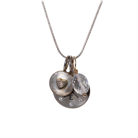 14k Yellow Gold & Sterling Silver Charm Necklace