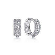 Gabriel & Co 14K White Gold 15mm Diamond Hoop Earrings - .96cttw