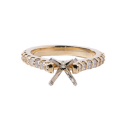 14k Yellow Gold Prong Set Diamond Engagement Ring Moutning - .56cttw