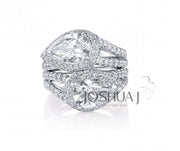 Platinum Diamond Bypass Ring - 6.92cttw