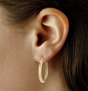 14k Yellow Gold Medium Tube Hoop Earrings