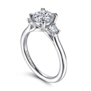 Gabriel & Co 14K White Gold Round 3 Stone Diamond Engagement Setting
