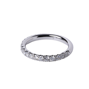 14k White Gold Shared Prong Diamond band - .87cttw