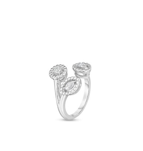 Roberto Coin 18k White Gold Dolcetto Three Stone Ring - .35cttw