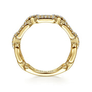 Gabriel & Co 14K Yellow Gold Pavé Diamond Chain Link Ring Band - .35cttw