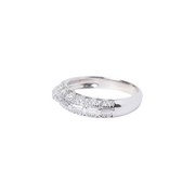 14k White Gold Baguette & Round Diamond Wedding band - .43cttw