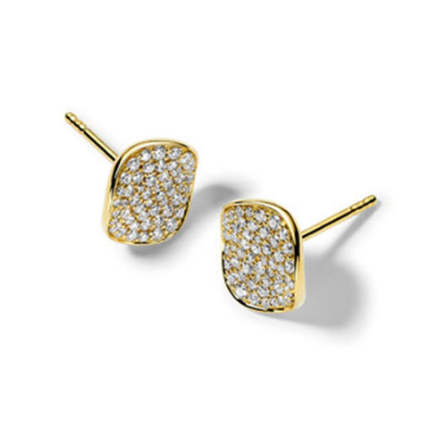 18k Yellow Gold Flower Stud Earrings