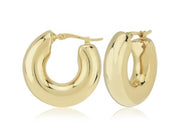14K Yellow Gold Cubby Hoop Earrings