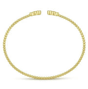 Gabriel & Co 14k Yellow Gold Bujukan Bezel Set Diamond Cuff Bracelet - .24cttw