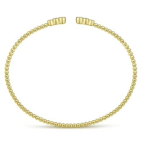 Gabriel & Co 14k Yellow Gold Bujukan Bezel Set Diamond Cuff Bracelet - .24cttw