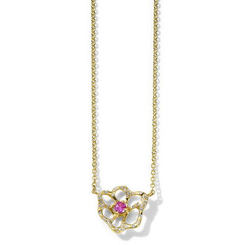 Ippolita Small Flora Necklace in 18K Gold with Diamonds