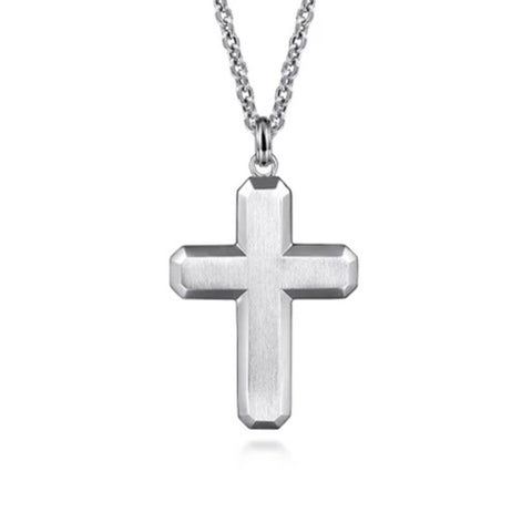 Gabriel & Co 925 Sterling Silver Geometric Cross Pendant