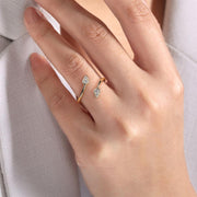 Gabriel & Co 14K Yellow Gold Diamond By-pass Ring