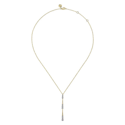 Gabriel & Co. 14K Yellow Gold Diamond Drop Y Necklace - .35cttw