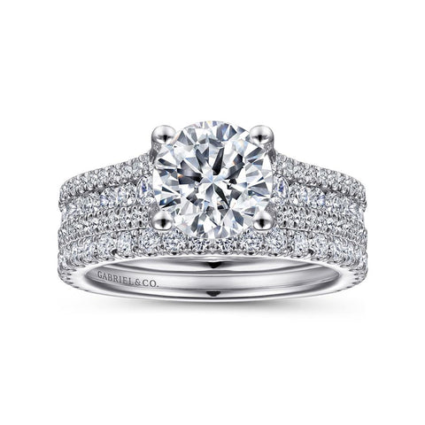 Gabriel & Co. 14k White Gold Diamond Channel Set Engagement Ring Mounting