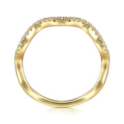 Gabriel & Co. 14K Yellow Gold Diamond Wave Stackable Ring