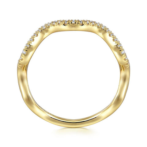 Gabriel & Co. 14K Yellow Gold Diamond Wave Stackable Ring
