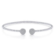 Gabriel & Co. 14k White Gold Bujukan Split Cuff Bangle - .30cttw