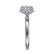Gabriel & Co. Symphony -14K White Gold Round Hidden Halo Diamond and 2.2mm Plain Shank