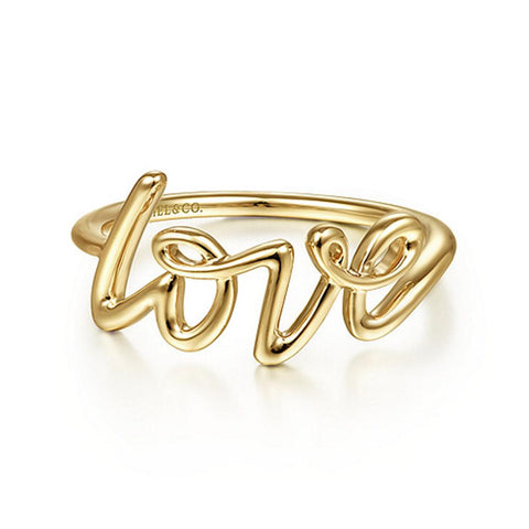 Gabriel & Company 14K Yellow Gold Love Ring