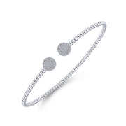 Gabriel & Co. 14k White Gold Bujukan Split Cuff Bangle - .30cttw