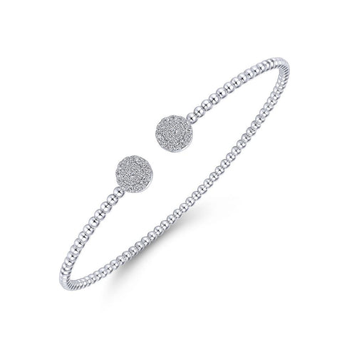 Gabriel & Co. 14k White Gold Bujukan Split Cuff Bangle - .30cttw