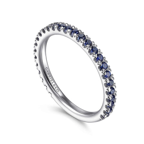 Gabriel & Co. 14k White Gold Blue Sapphire Stackable Ring
