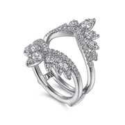 Gabriel & Co. 14K White Gold Bursting Chevron Diamond Ring Enhancer - .99cttw