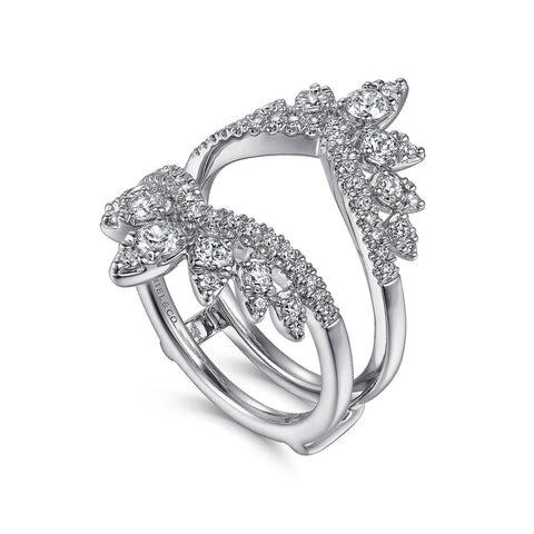 Gabriel & Co. 14K White Gold Bursting Chevron Diamond Ring Enhancer - .99cttw