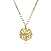 Gabriel & Co. 14k Yellow Gold Bujukan Diamond Pendant Necklace